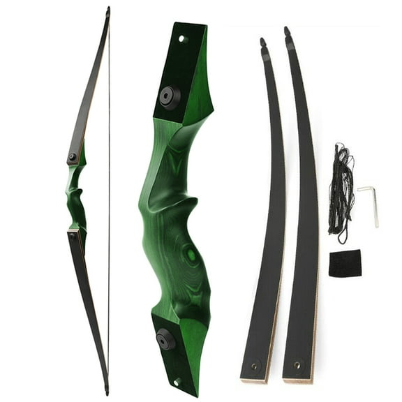 60'' AMEYXGS Archery Hunting Longbow for Outdoor Sports Target Practice, BLACK HUNTER Recurve Bow 20-60lbs