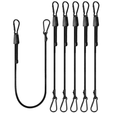Lucky Straps 6-Pack 60" Adjustable Bungee Cords with Carabiner Hooks, 77 lb Capacity, Heavy Duty, UV-Resistant for Truck, Camping & Outdoor Securing