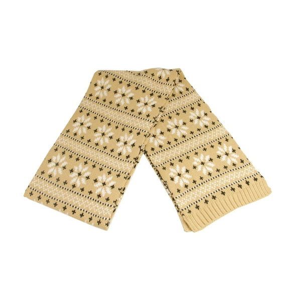 60" Adult Unisex Light Khaki Jacquard Knit Winter Scarf