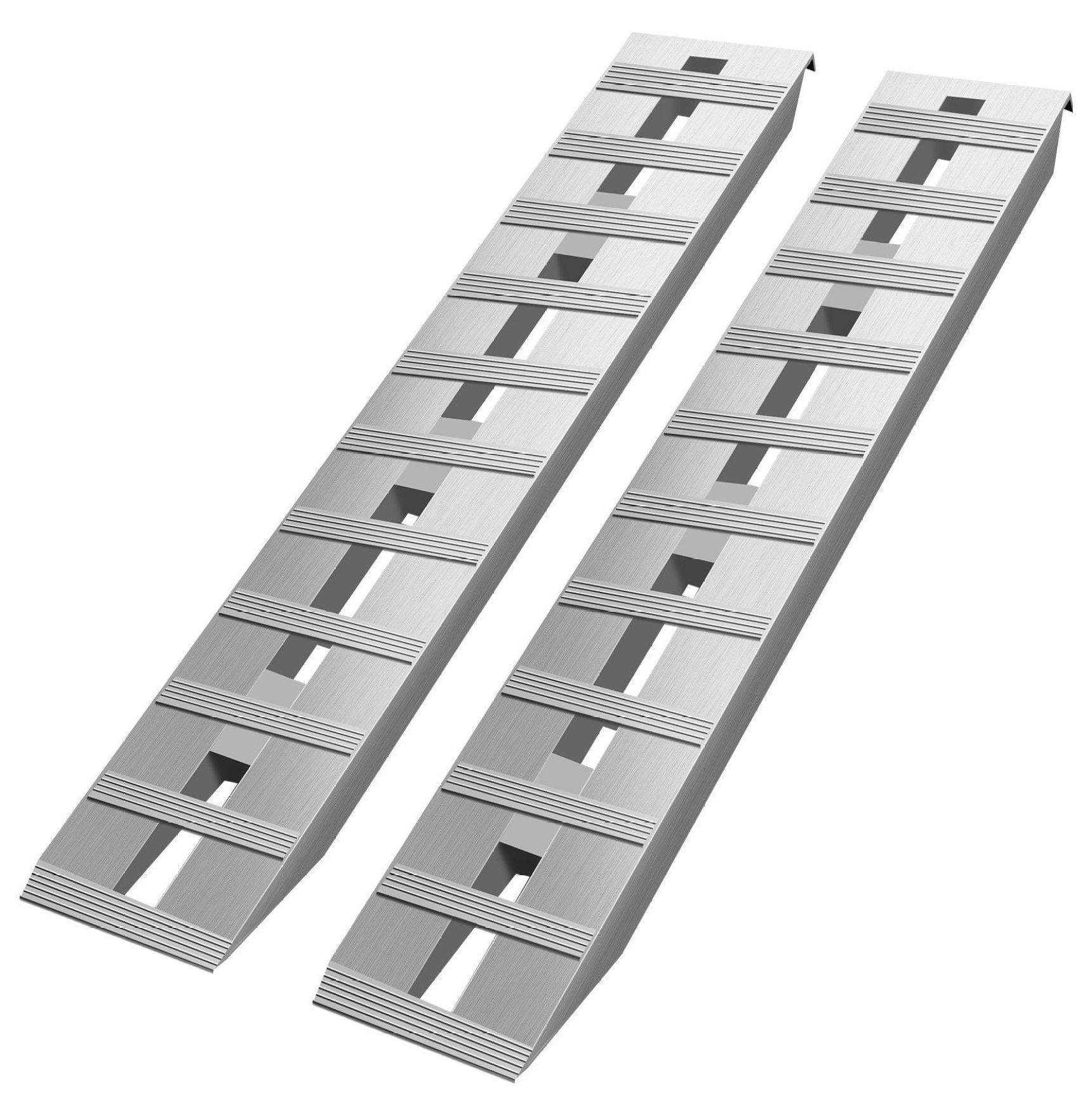 60'' Aluminum Trailer Ramps - 6000 LBS Capacity Pair, Beavertail Hook ...