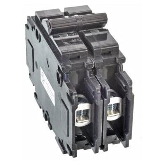 60 Amp Circuit Breaker 2 Pole 230V - Zettler UEBI-70602BBDx DIN Rail Mount - Electrical Panel Breaker Replacement - 60A 230 Volt Safety Switch