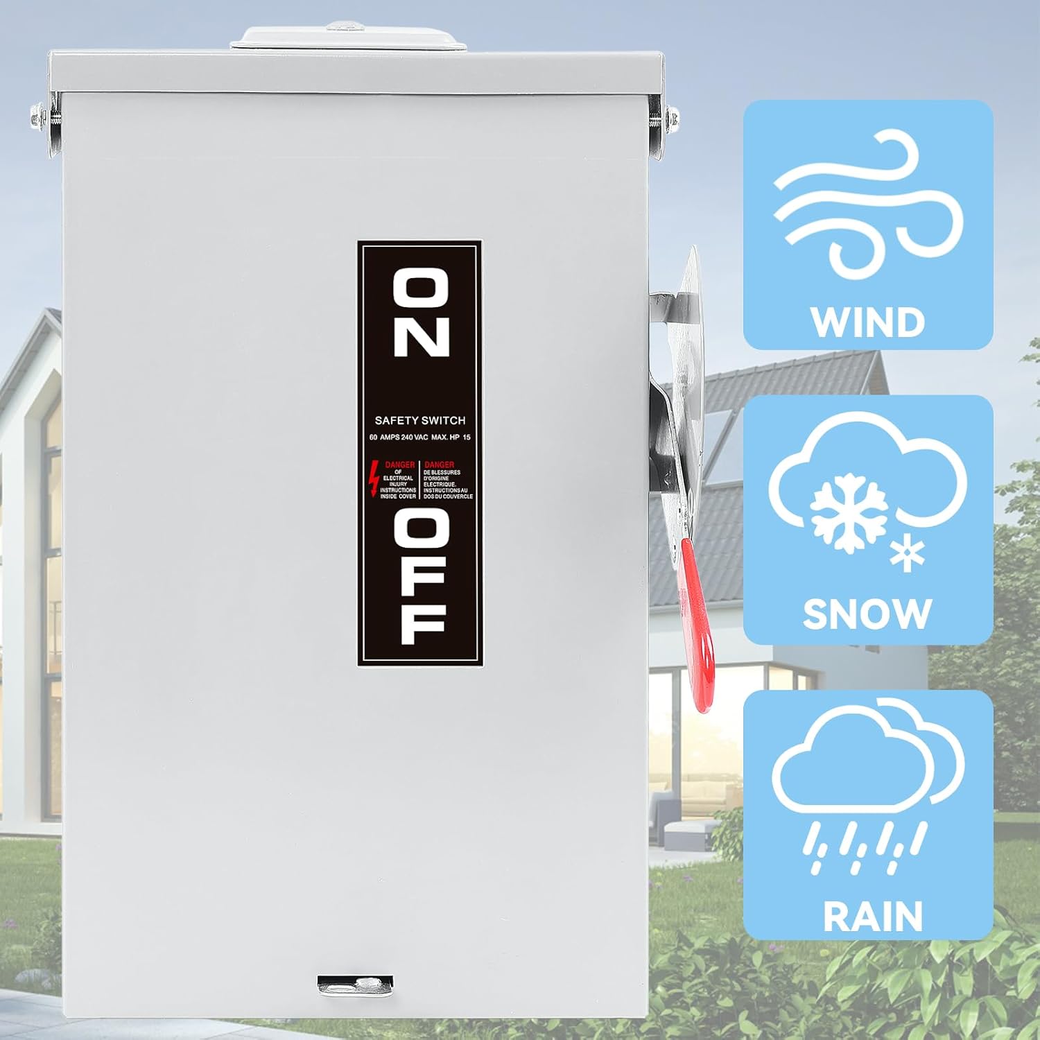 60 Amp Disconnect Switch Box,3P Safety Switch,Non-Fusible,Indoor ...
