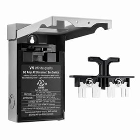 60 Amp Outdoor AC Disconnect Box Electrical Pull Out Switch 120/240V Non-Fused Steel Clear