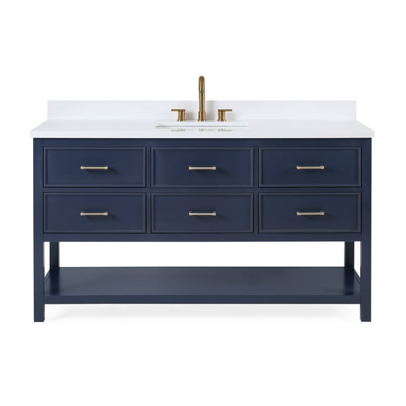 60"  Arruza Single Sink vanity - Navy Blue