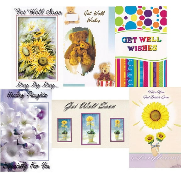 60 Assorted Get Well Greeting Cards