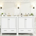 thumbnail image 1 of 60" Bathroom Cabinet With Double Vanities, Ceramic Sinks And Practical Storage Design White Vanity Sinks, Spacious A Classy Feel, 1 of 7