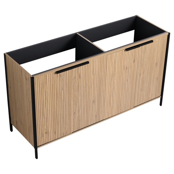 60" Bathroom Vanity (KD-Packing) | Easy Storage in the Bathroom Cabinet | High-Quality Plywood and Water-Resistant Melamine | Solves Durability and Assembly Problems