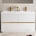 thumbnail image 1 of 60" Bathroom Vanity with Glossy White Sink and Durable Cabinet / Pre - Assembled for Easy Setup, 1 of 4