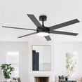 thumbnail image 1 of Vaczon 60" Industrial Black Smart Large Ceiling Fan with Light and Remote for Living Room and Great Room, 1 of 13