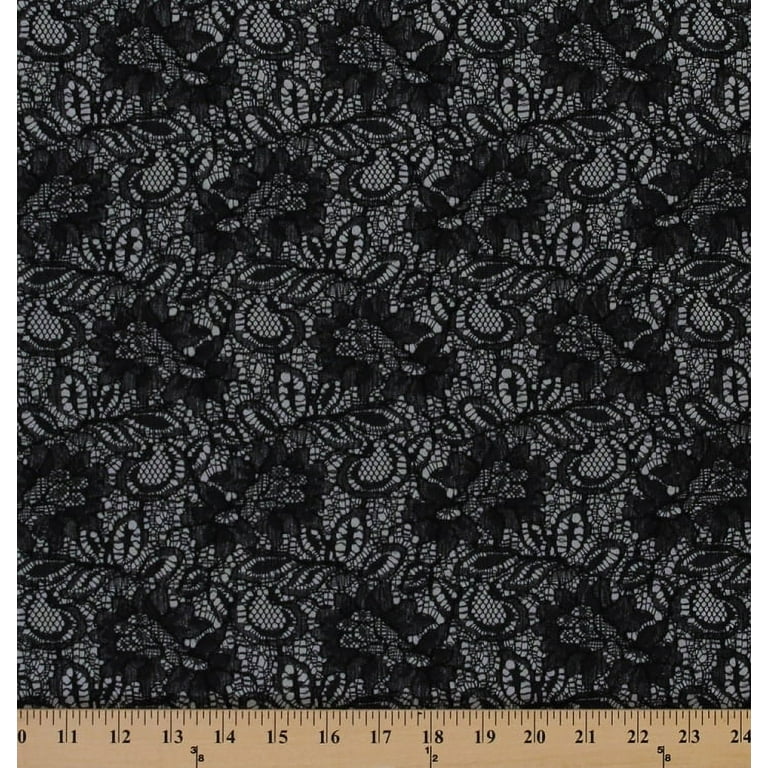 Sihan Black Floral Polyester Lace