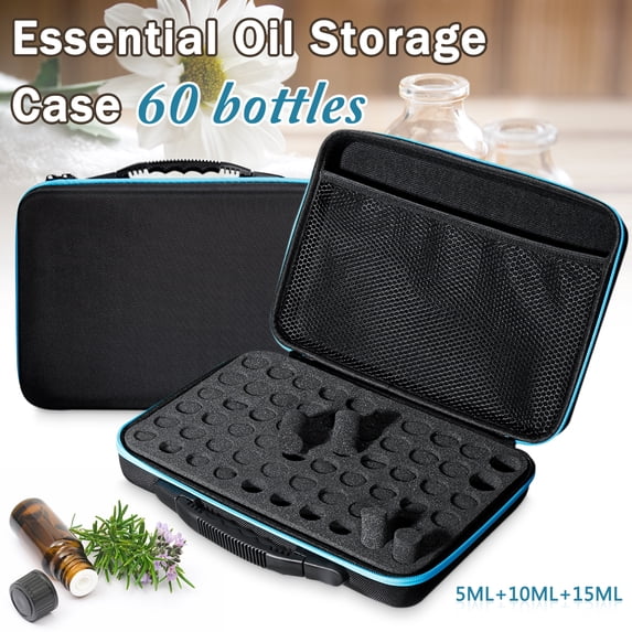 60 Bottles 5mL+10mL+15mL Essential Oil Storage Case Oil Carrying Travel Case Box