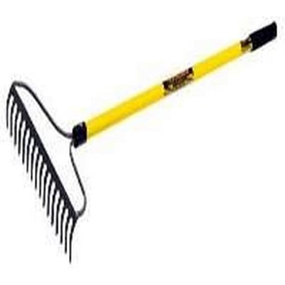 60" Bow Rake with 16-Tine Steel Head and Fiberglass Handle