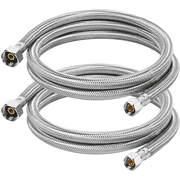 60" Braided Faucet Supply Line, 3/8" Comp x 1/2" FIP Stainless Steel Braided Kitchen Faucet Hose Connector for Kitchen Sink, Brass Nut, 2 Pack