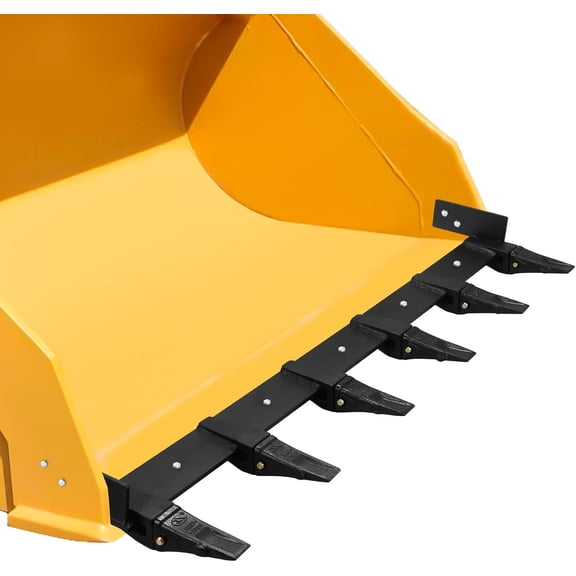 60" Bucket Tooth Bar, Steel Bucket Tooth Kit for Skid Steer Loader, Heavy Duty Bucket Teeth for Efficient Soil Excavation and Bucket Protection