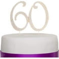 thumbnail image 1 of 60 Cake Topper for 60th Birthday or Anniversary Gold Party Supplies & Decoration Ideas (Gold), 1 of 5
