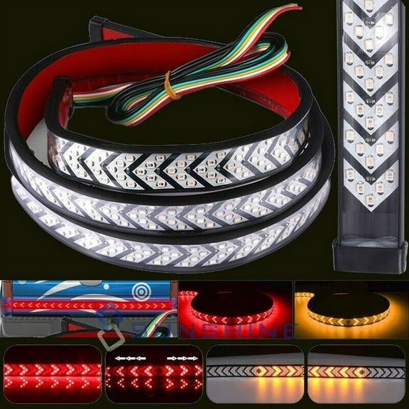 60"Car Tailgate LED Light Bar Sequential Turn Right/Left Signal Brake Tail Strip