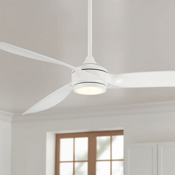 60" Casa Vieja Modern 3 Blade Indoor Ceiling Fan with Dimmable LED Light Remote Control Matte White for Living Kitchen House Bedroom Family Dining