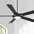 thumbnail image 1 of 60" Casa Vieja Modern Indoor Ceiling Fan with LED Light Remote Control Matte Black for Living Kitchen House Bedroom Family Dining Home Office Room, 1 of 7