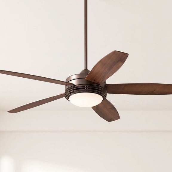 60" Casa Vieja Province Modern Indoor Outdoor Ceiling Fan with Light LED Remote Oil Brushed Bronze Dark Walnut Opal Glass Damp Rated for Patio House