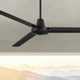 thumbnail image 1 of 60" Casa Vieja Turbina DC Modern Industrial Indoor Outdoor Ceiling Fan with Remote Control Matte Black Damp Rated for Patio Exterior House Home Porch, 1 of 7