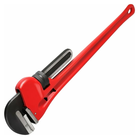 60" Cast Steel Pipe Wrench - 8 Inch Heavy Duty Pipe Wrench with I-Beam Handle & Groove Teeth - Adjustable Jaw Plumbing Wrench for Mechanical & Construction