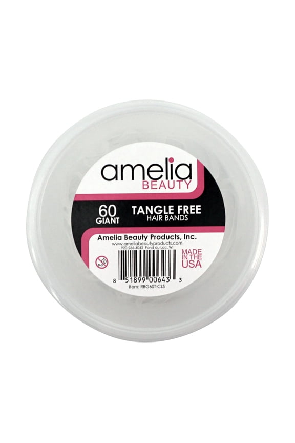 60, Clear, Giant Size, Tangle Free Bands for Pony Tails and Braids