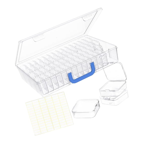 60 Clear Plastic Boxes With Removable Dividers Labels Leakproof Hinged Containers For Jewelry Beads Office Accessories