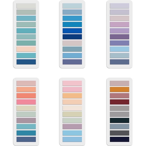60 Color Ultra-fine Thread Guide Sticker, 1200 Adhesive Bookmarks,Student Message Label Sticker, PET Sticky Note Strip, Colored Adhesive Labels, Waterproof N Times Sticker
