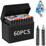 60 Colors Alcohol Markers Set,ANUNU Dual Tip Art Markers，Drawing Markers