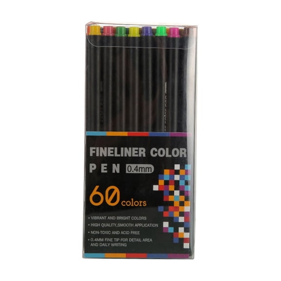 60 Colors Fine Liner Drawing Pens Set, Metal Tip Odorless Watercolor Line Markers For Journaling Manga Sketching Note Taking Coloring Stationery