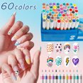 thumbnail image 1 of 60 Colors Nail Art Pens Set, 3D Nail Art Markers for Nail Art Kit, Nail Polish Markers Quick Dry Long Lasting, DIY Nail Design Nail Pens for Drawing Painting Dotting, 1 of 9