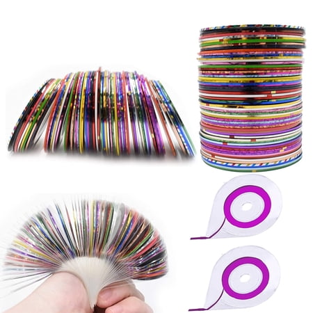 60 Colors Nail Striping Tape Line 2 Pieces Nail Tape Dispensers Free Tape Roller Dispenser Striping Tape Line Nail Art Decoration Stickers Nail Art Decoration Sticker DIY Nail Tip price history and forecast - LVVXIXI