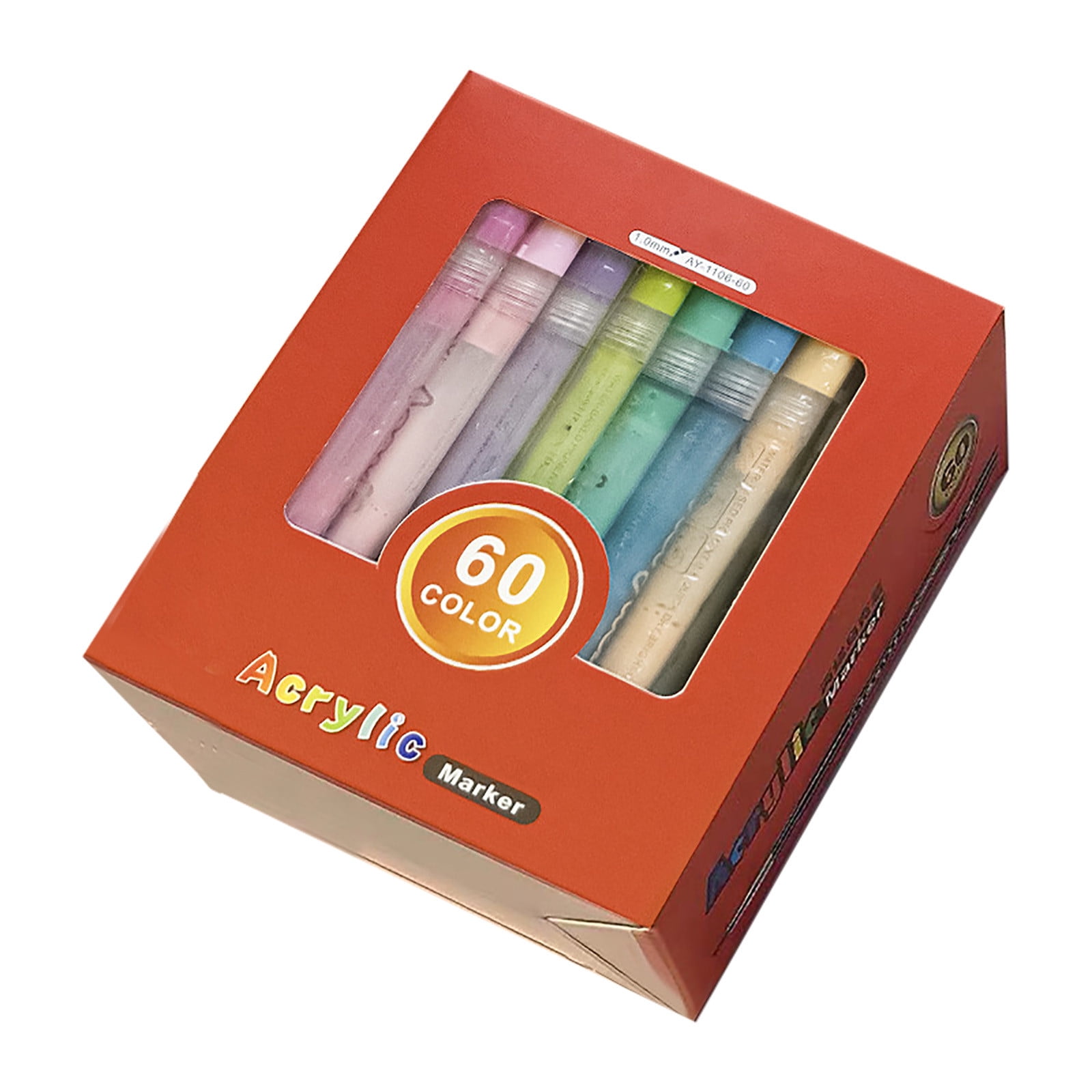 60 Colors Paint Markers Paint Pens Acrylic Paint Pens For Students Chirldrens Artists Adults Coloring Drawing Cartoon Anime Comic Brush Tip For Rock Painting Wood Canvas(60ml)