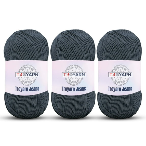 60% Cotton 40% Acrylic Crochet Bulk Yarn - Dark Grey, Soft Fine/Sport Yarn for Crocheting/Knitting - Ideal for Amigurumi Dolls and Baby Garments