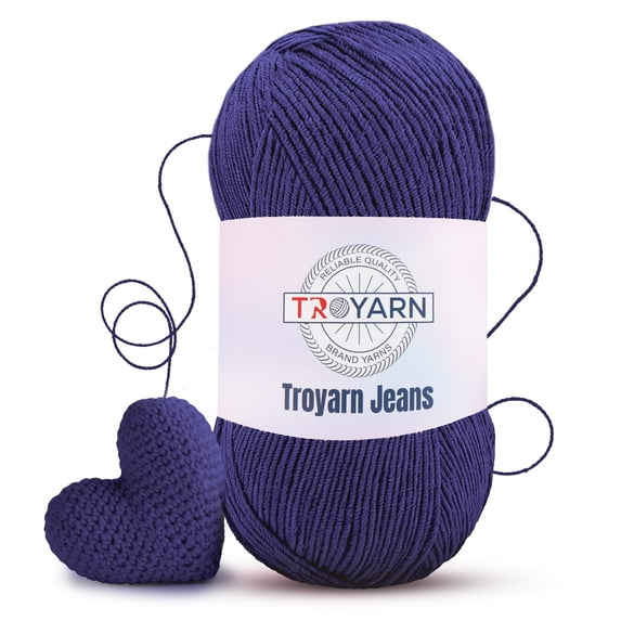 60% Cotton 40% Acrylic Crochet Yarn - 1 Skien Bulk Yarn - Purple, Soft Fine/Sport Yarn for Crocheting/Knitting Yarn - Ideal for Amigurumi Dolls and Baby Garments
