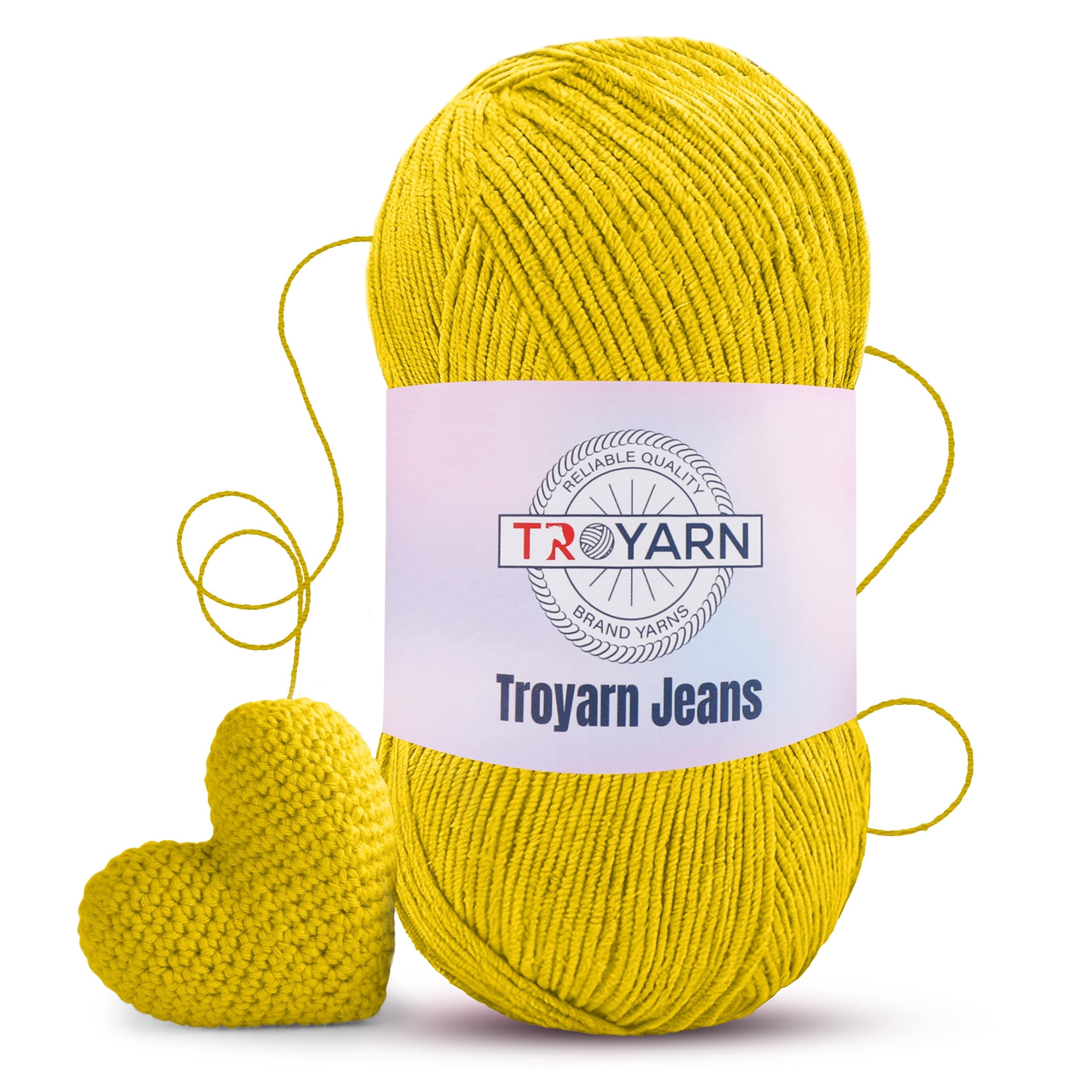 60% Cotton 40% Acrylic Crochet Yarn - 1 Skien Bulk Yarn - Yellow, Soft Fine/Sport Yarn for Crocheting/Knitting Yarn - Ideal for Amigurumi Dolls and Baby Garments