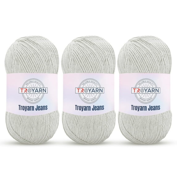 60% Cotton 40% Acrylic Crochet Yarn - 3 Skien Bulk - Cream, Soft Fine/Sport for Crocheting/Knitting - Ideal for Amigurumi Dolls & Baby Garments