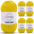 thumbnail image 1 of 60% Cotton 40% Acrylic Crochet Yarn - 5 Skien Bulk Yarn - Yellow, Soft Fine/Sport Yarn for Crocheting/Knitting Yarn - Ideal for Amigurumi Dolls and Baby Garments, 1 of 7