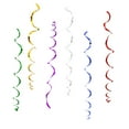 thumbnail image 1 of 60-Count Bohemian Style Party Streamers | Colorful Foil Ribbon Decorations for Halloween Birthday Christmas | Gold Red Green Multicolor Hanging Swirls with Hooks & Stickers, 1 of 6