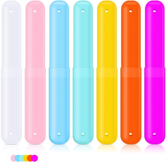 60 Count Colorful Plastic Toothbrush Covers Portable Travel Protector