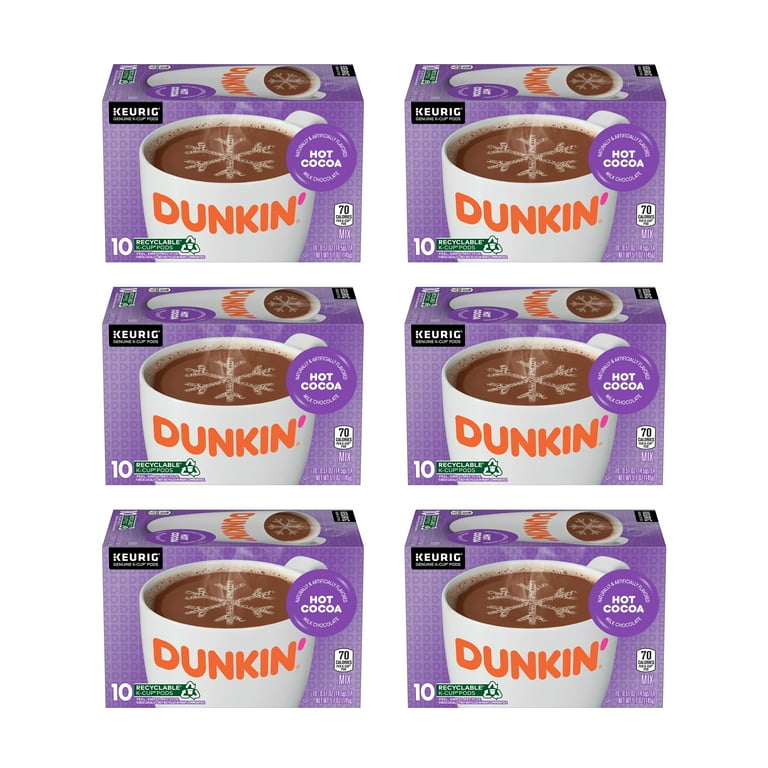 Amazon Dunkin Donuts Hot Cocoa K Cups Dunkin' Milk Chocolate Hot Cocoa K-Cup  Pods, 22/