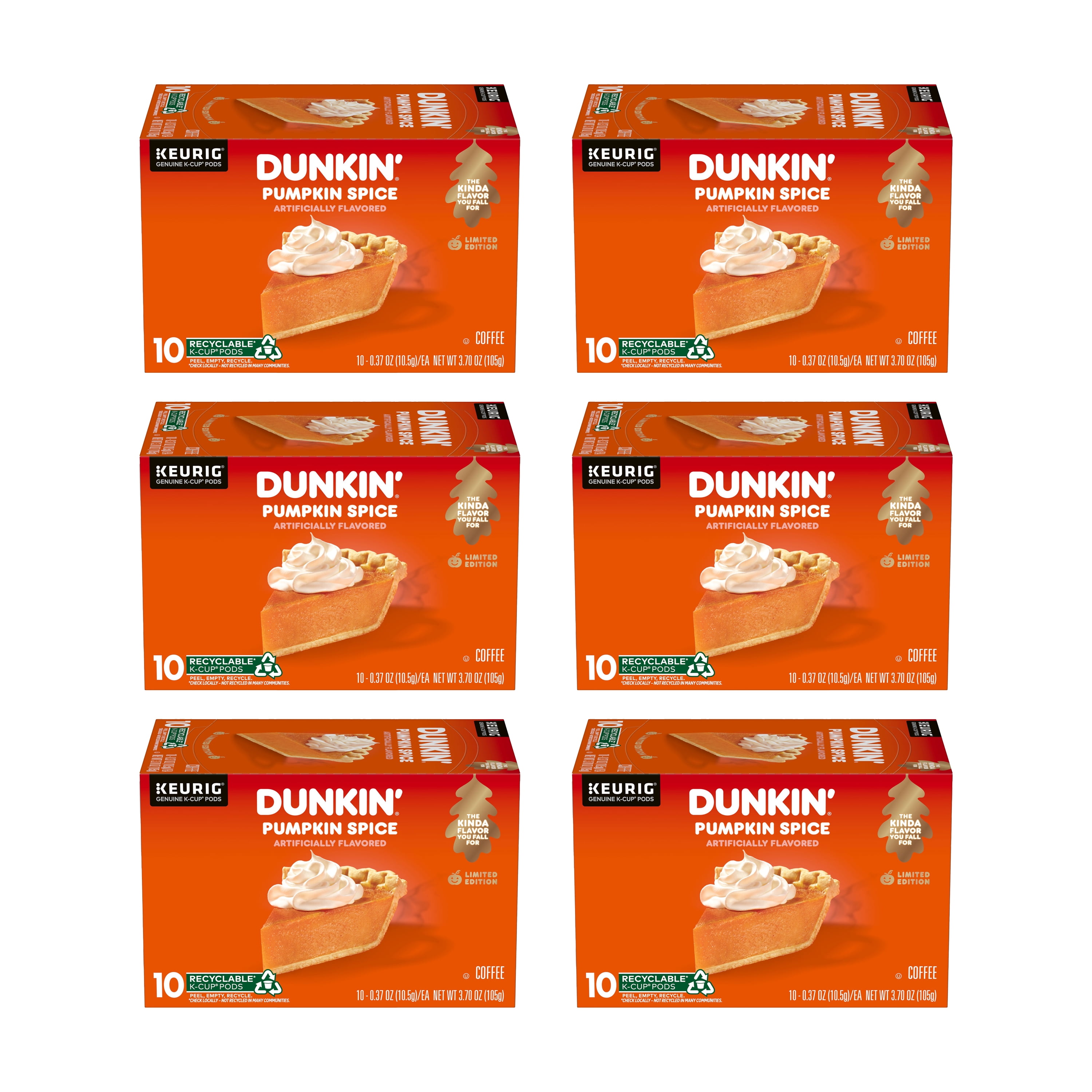 (60 Count) Dunkin' Pumpkin Spice Flavored Coffee, Medium Roast K-Cup Pods