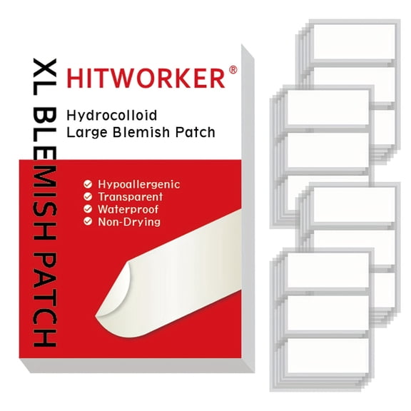 60 Count Large Hydrocolloid Acne Patch, Facial Skin Covering Patch - For Nose Face Pimple Zit Patch - Big Pimple Patches Hydrocolloid Stickers Pimple Patch For All Skin Types