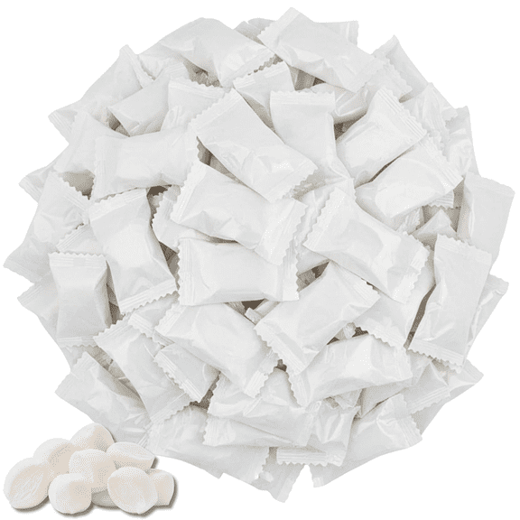 Tree Treasures White Buttermints, Individually Wrapped Soft Mint Candy, 60 Count