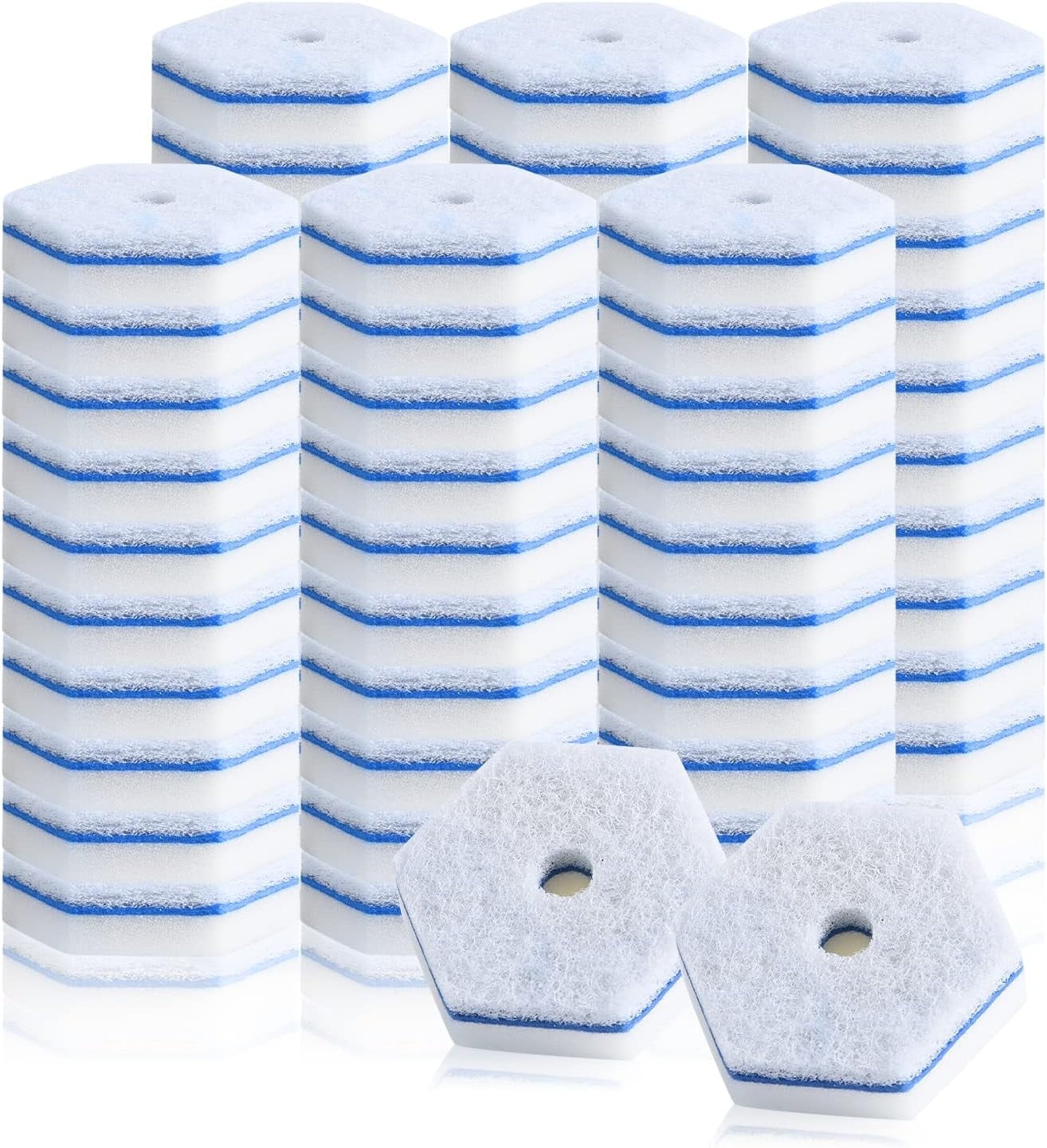 60 Counts Disposable Toilet Cleaning Wand Refills Bowl Scrubbers Heads (60)