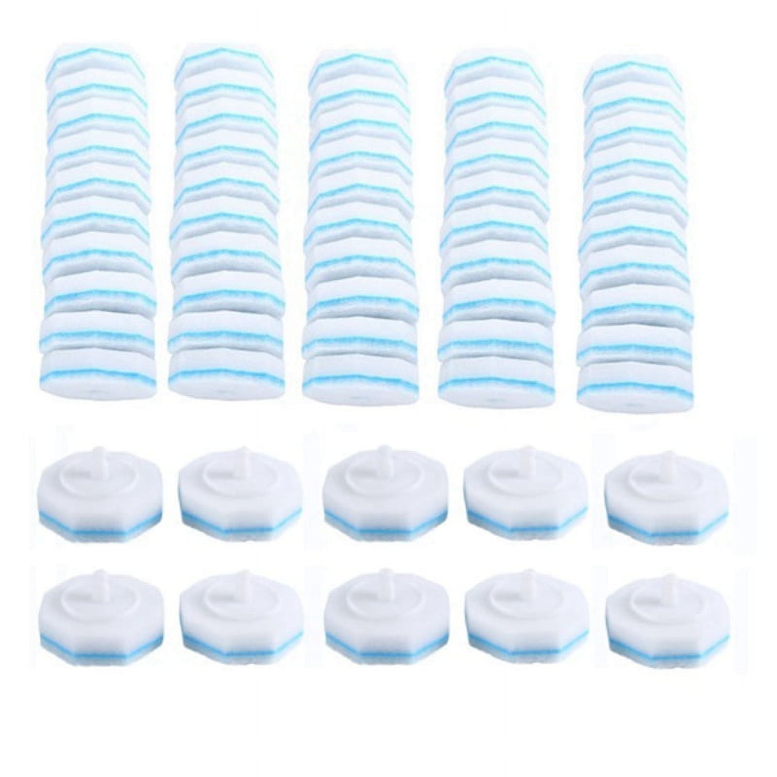 60 Counts Upgraded Toilet Brush Wand Disposable Toilet Cleaning Wand Refills Bowl Scrubbers