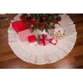 thumbnail image 1 of 60" Cream Christmas Tree Skirt with Ruffled Edge by Primitive Home Decors, 1 of 5