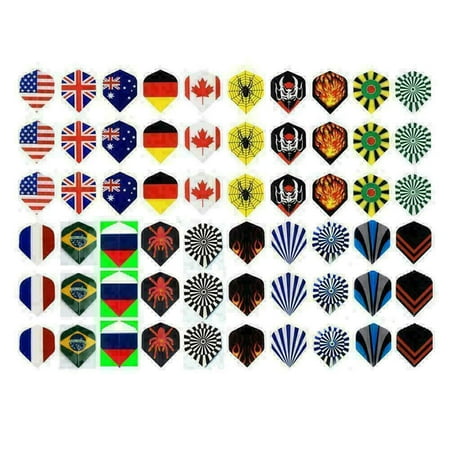 60 * Dart Flight, Removable Dart Flights in 20 Patterns Multi-Styles Nice T4D4 Darts Profe Y0M3 Y5O4