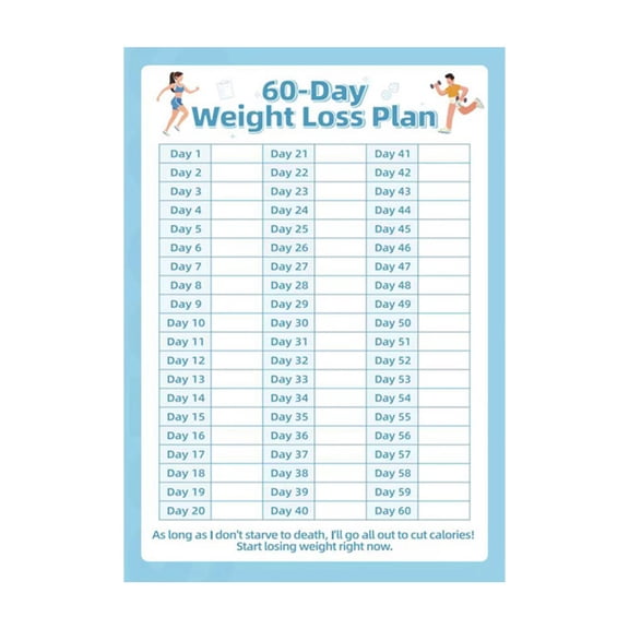 60-Day Fitness Tracking Poster, Reusable Workout Goal ChartPaper Planner For Your Home Gym Wall Or Fridge