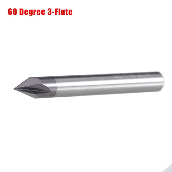 60 Degree 2-Flute Solid Carbide Chamfer Mill for 6mm Shank V-Groove CNC Routing